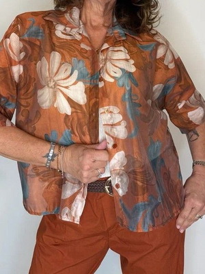 Tencel blouse new, brick color, sizes M and L