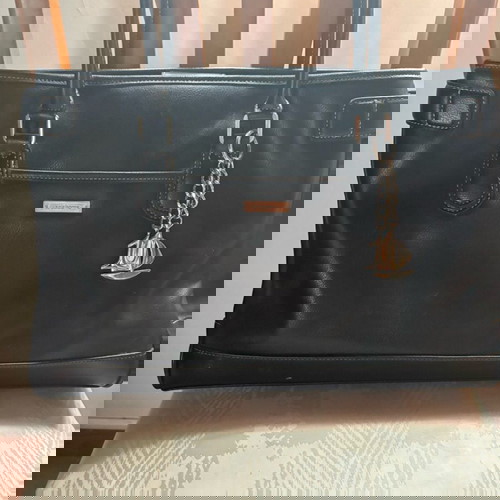 LIZ CLAIBORNE Handbag Leather Black