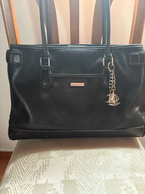 LIZ CLAIBORNE Handbag Leather Black