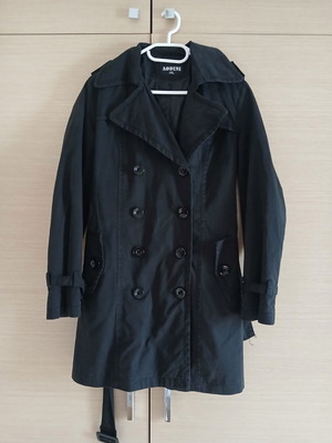 Women's spring trench coat like new, black, XXL
