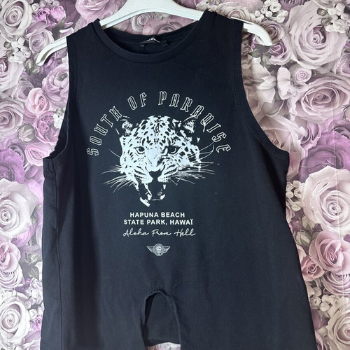 Tank top black with tiger print size S like new