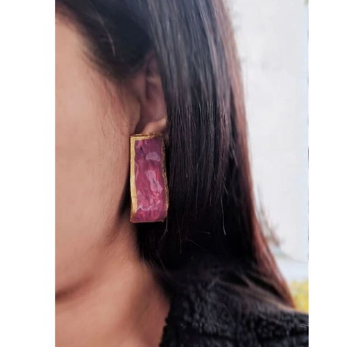 Handmade granite earrings from polymer clay new