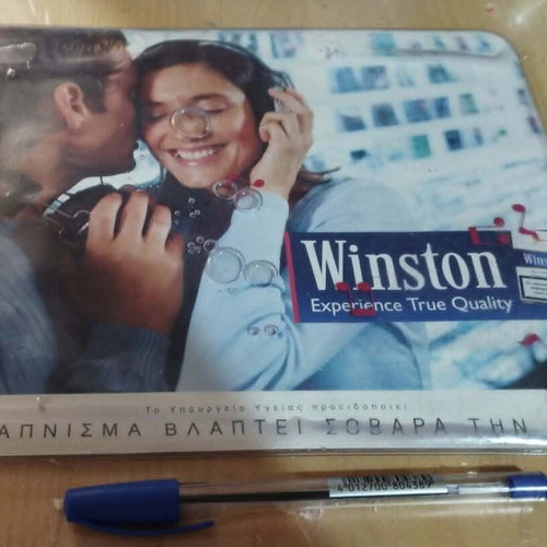 Winston vintage mouse pad used with advertising design