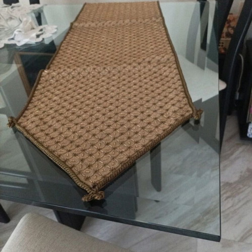 Set of 2 Handmade Table Runners with Glass Beads new