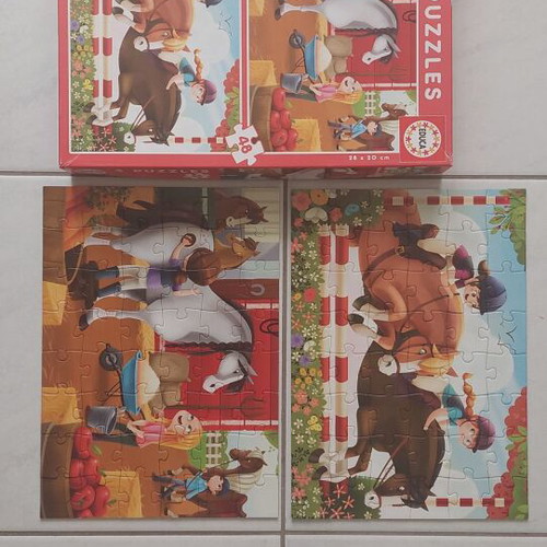 Educa puzzle 2x48 pieces with horses like new
