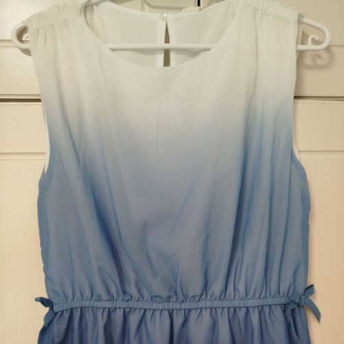 H&M Teen Dress New, Size 13-14, Blue Light Blue White Ombre
