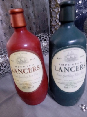 Lancers 2002 wine bottles new, semi sparkling white and rose
