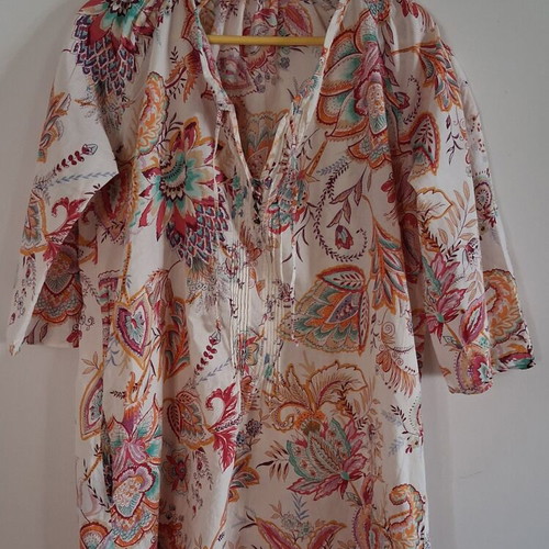 Zara Boho dress tunic with pockets and buttons, cotton, size M