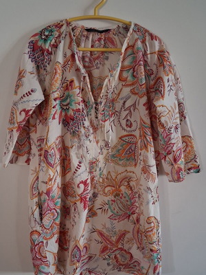 Zara Boho dress tunic with pockets and buttons, cotton, size M