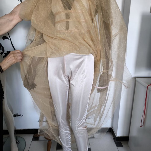 Dress Niki Nikolaidou new, small nude gold tulle evening