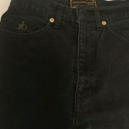 Rocco Barocco high-waist capri jeans new, blue black size N28 XS