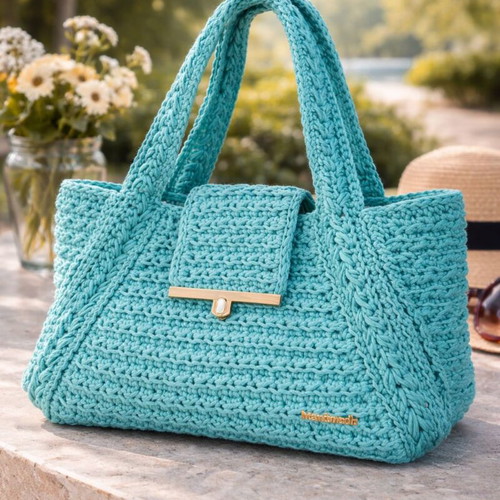 Aqua Serenity Shoulder Bag New Handmade