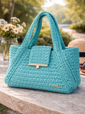 Aqua Serenity Shoulder Bag New Handmade