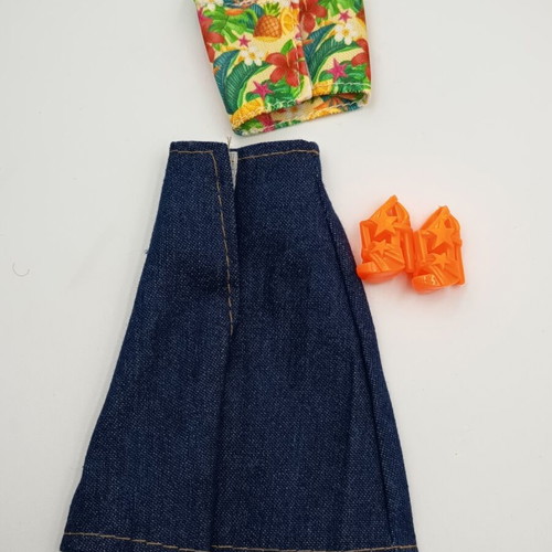 Dress, blouse and shoes for fashion dolls