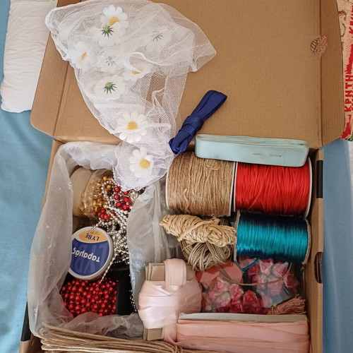 Craft and Sewing Supplies new, assorted lot in large box