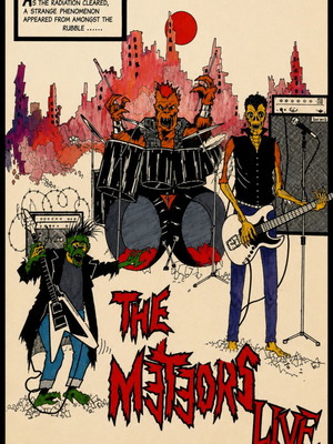 The Meteors live poster, 32×23cm, framed