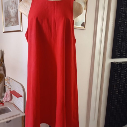 Zara women's dress linen cotton red, sizes L XL
