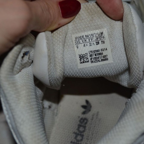 Adidas athletic boots used, size 37.5, white and black