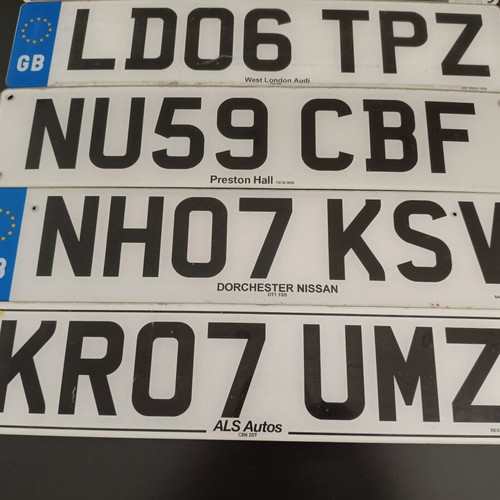 Collectible Used English Car License Plates Set of 6