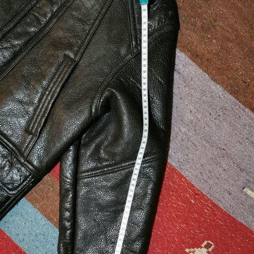 Mutton coat used, real leather with natural wool sheepskin, size S