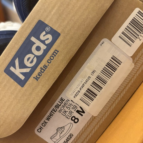 Keds sneakers size 39 white with blue sole like new