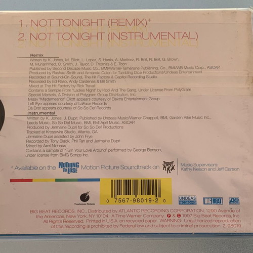 Lil Kim Not Tonight 2-trk CD single used