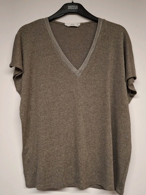 Lurex T-shirt Mango size M like new brown and gold