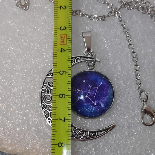 Pendant Virgo Zodiac Half Moon stainless steel like new