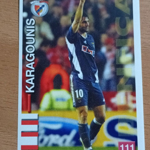 Panathinaikos card and stickers used, Karagounis, Serits, Basinas