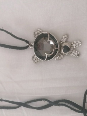 Cat necklace used, pendant with stones