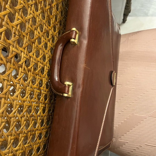 Ted Lepidus leather briefcase brown new unused