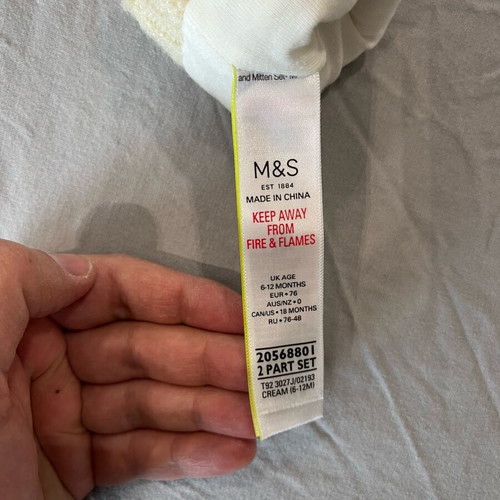 Marks&Spencer hat and gloves set used for 6 months old