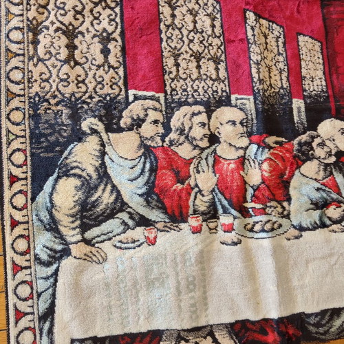 Vintage velvet wall tapestry used, 165 x 125 cm