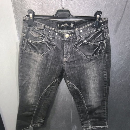 Stefanel Y2K Capri Studded Jeans like new, dark gray