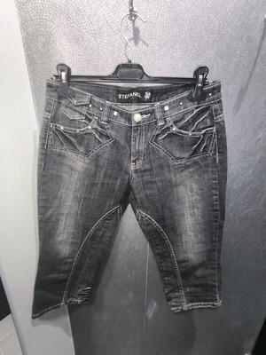 Stefanel Y2K Capri Studded Jeans like new, dark gray