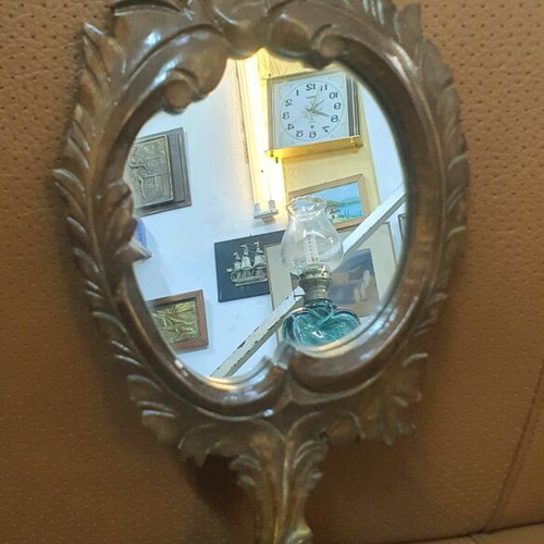 Wooden decorative mirror used, 40cm