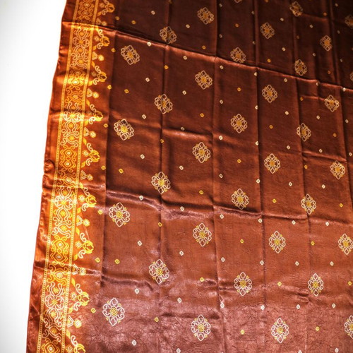 Silk Scarf 100% Original Brown Pareo 1.80x1.10m