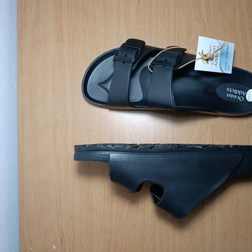 Ocean Addicts men's double buckle sandals black size 44