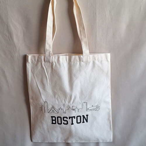 Shopper Tote Bag Boston canvas brand new, natural beige-white