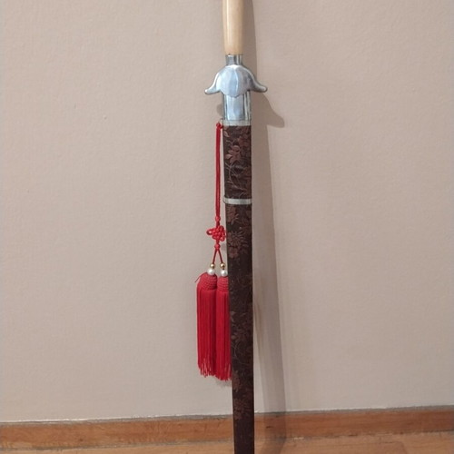 Tai Chi Jian Sword with Wooden Scabbard and Red Tassel like new