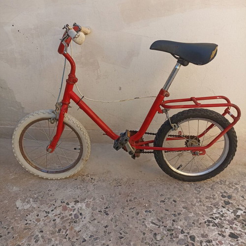 Low-step 16-inch bicycle used, red color