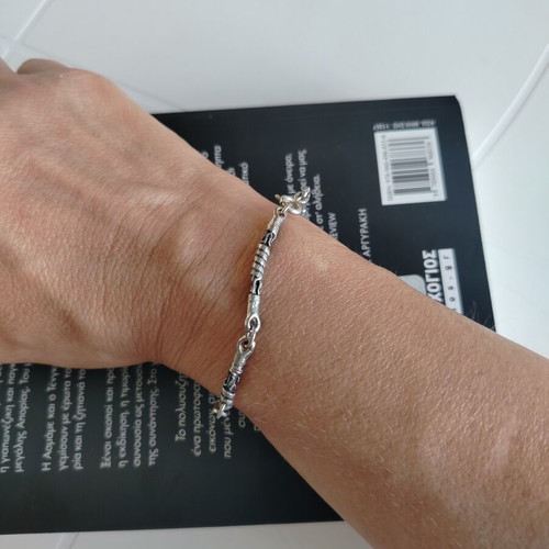 Vintage Tunisian silver bracelet, handcrafted ethnic cuff