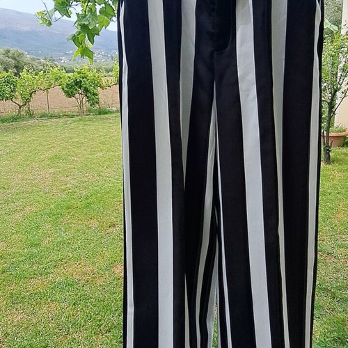 Frida Kahlo striped pants black and white new SheX