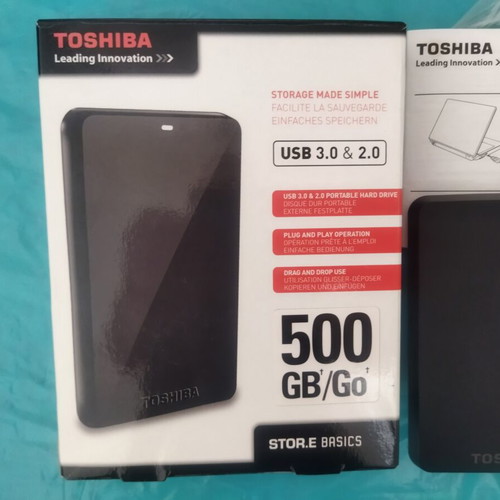 TOSHIBA STOR.E BASICS 500 GB external hard drive USB 3.0 & 2.0