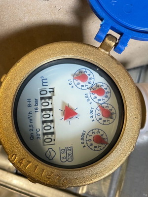 SISMA 3/4 water meter new with fitting, made in Italy