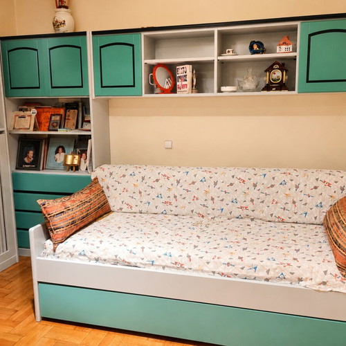 Large bookshelf composition with double sofa bed, like new