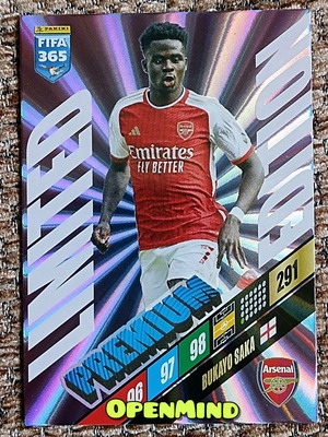 Картичка Bukayo Saka premium limited FIFA 365 2024 Adrenalyn XL нова