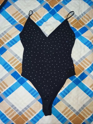 Zara Strass Bodysuit new, black, medium size