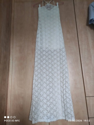 White evening dress like new, size Small