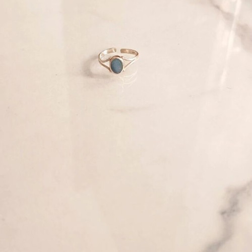 Silver ring 925 with natural blue opal stone like new